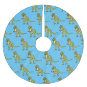 Funny T rex dinosaurier Illustration Polyester Weihnachtsbaumdecke (Vorderseite)