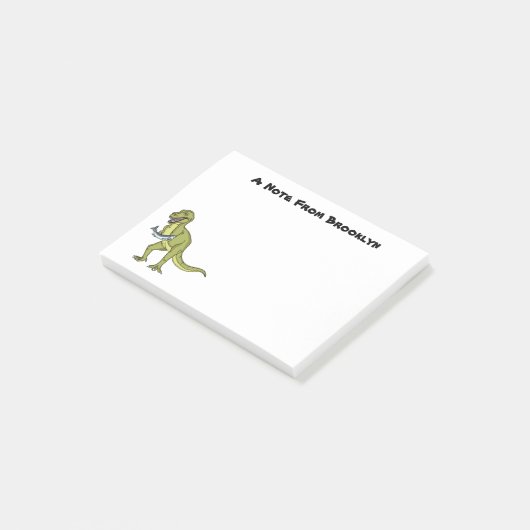 Funny T rex dinosaurier Illustration Post-it Klebezettel (angewinkelt)