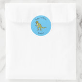 Funny T rex dinosaurier Illustration Runder Aufkleber (Tasche)
