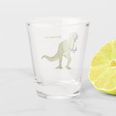 Funny T rex dinosaurier Illustration Schnapsglas (Rückseite)
