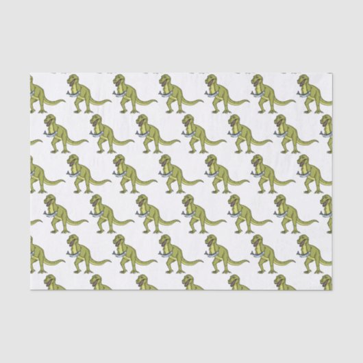 Funny T rex dinosaurier Illustration Seidenpapier (Vorderseite)