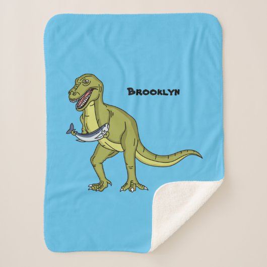 Funny T rex dinosaurier Illustration Sherpadecke (Vorderseite)