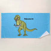 Funny T rex dinosaurier Illustration Strandtuch (Vorderseite)