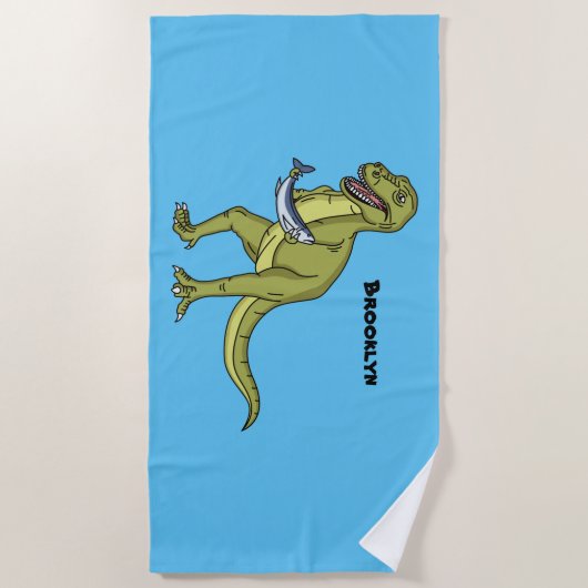 Funny T rex dinosaurier Illustration Strandtuch (Vorderseite)