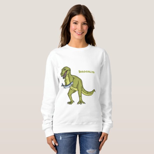 Funny T rex dinosaurier Illustration Sweatshirt (Vorne ganz)