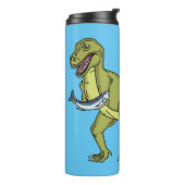 Funny T rex dinosaurier Illustration Thermosbecher (Nach links gedreht)