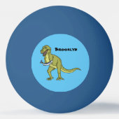 Funny T rex dinosaurier Illustration Tischtennisball (Rückseite)