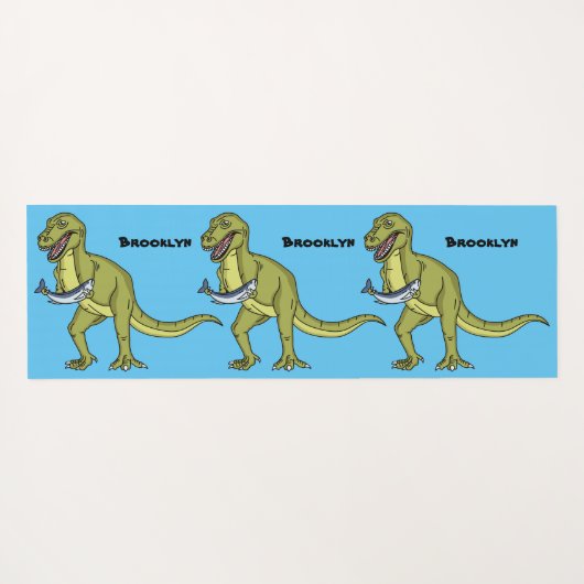 Funny T rex dinosaurier Illustration Yogamatte (Rückseite (Horizontal))