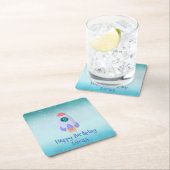 Funny T-rex Dinosaurier Rakete Kind Schulkind Gebu Rechteckiger Pappuntersetzer (Vor Ort)