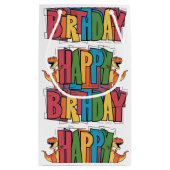 Funny T-rex Dinosaurier und farbenfroher Block Geb Kleine Geschenktüte (Rückseite)