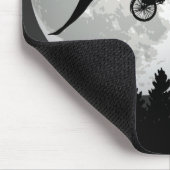 Funny T-Rex Fliegen auf dem Fahrrad mit Vollmond Mousepad (Ecke)