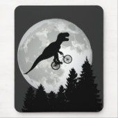 Funny T-Rex Fliegen auf dem Fahrrad mit Vollmond Mousepad (Vorne)