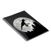 Funny T-Rex Fliegen auf dem Fahrrad mit Vollmond Notizblock (Rechte Seite)