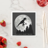 Funny T-Rex Fliegen auf dem Fahrrad und Vollmond Serviette (Beispiel)