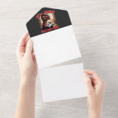 Funny T-Rex Gamer Quote Design All In One Einladung (Abreißtisch)