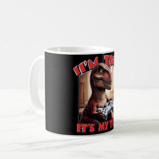 Funny T-Rex Gamer Quote Design Kaffeetasse (Vorderseite Links)