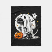 Funny T-rex Ghost Dinosaur Halloween Costume Tyran Fleecedecke (Vorderseite)