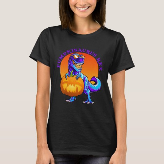 Funny T Rex Halloween Pumpkisaurus Rex Pumpkin Din T-Shirt (Vorderseite)