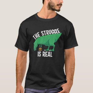 Funny T-rex Hamburger Geschenk Cool der Kampf ist T-Shirt