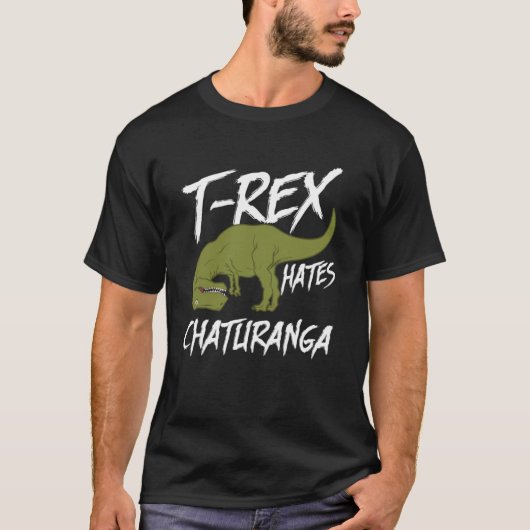 Funny T-rex Hates Chaturanga Yoga Dinosaur Shirt P (Vorderseite)