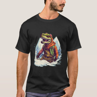 Funny T Rex im Schnee für Wintersport und Dinosaur T-Shirt