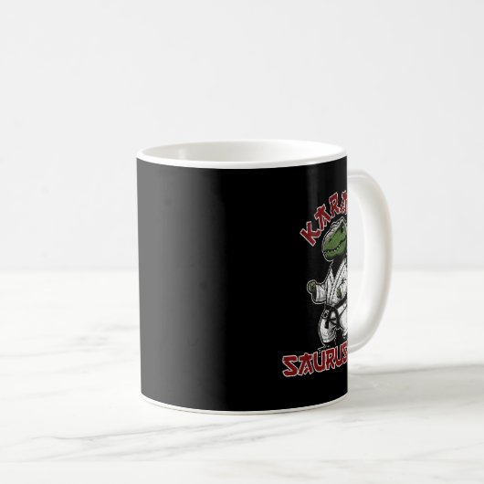 Funny T-rex Karate Dino Martial Arts Children Kaffeetasse (VorderseiteRechts)