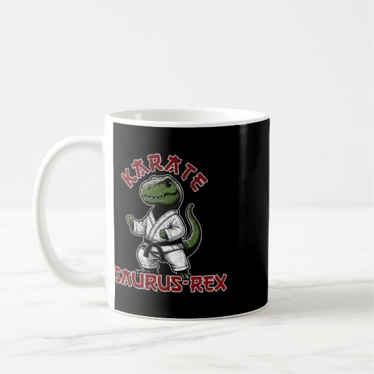 Funny T-rex Karate Dino Martial Arts Children Kaffeetasse (Links)