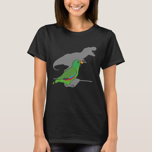 Funny T-Rex männlich Eclectus Green Dinosaur Parro T-Shirt (Vorderseite)