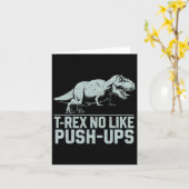 Funny T-rex No like Push-ups Dinosaur Workout Gym Karte (Gelbe Blume)
