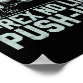 Funny T-rex No like Push-ups Dinosaur Workout Gym Poster (Ecke)