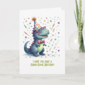 Funny T-Rex Rawr-some Birthday Karte (Vorderseite)