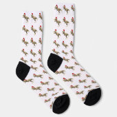 Funny T-Rex Santa Dinosaur Weihnachten Socken (Rechts)