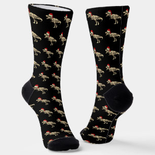 Funny T-Rex Santa Dinosaur Weihnachten Socken