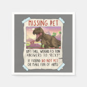 Funny T Rex Tshirt, Funny Missing Pet Tee, Dinosau Serviette (Vorderseite)