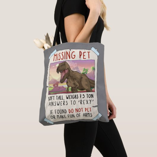 Funny T Rex Tshirt, Funny Missing Pet Tee, Dinosau Tasche (Von Nahem)