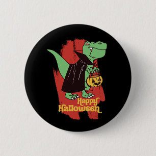 Funny T Rex Vampire Trick oder Treat Happy Hallowe Button