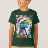 Funny T-Rex Weihnachtsmann T-Shirt (Vorderseite)