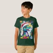 Funny T-Rex Weihnachtsmann T-Shirt (Vorne ganz)