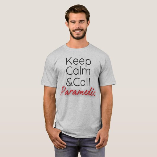 Funny T - Shirt Behielt Calm&Call Paramedic (Vorne ganz)