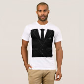 Funny T - Shirt Business Black Anzug mit Neck Tie (Vorne ganz)