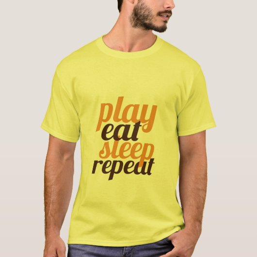Funny T - Shirt for Gamers Play Eat Sleep Wiederho (Vorderseite)