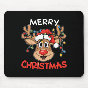 Funny T-Shirt Frohe Weihnachts-Reindeer Xmas Mütte Mousepad