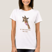 Funny T - Shirt Gift Playful Giraffe - Ihr Text (Vorderseite)