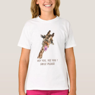 Funny T - Shirt Giraffe Tongue Out - Benutzerdefin