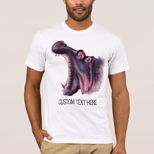 Funny T - Shirt mit Big Hippo und benutzerdefinier (Vorderseite)