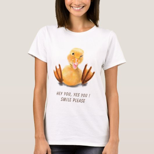 Funny T - Shirt mit Happy Duck - Benutzerdefiniert (Vorderseite)
