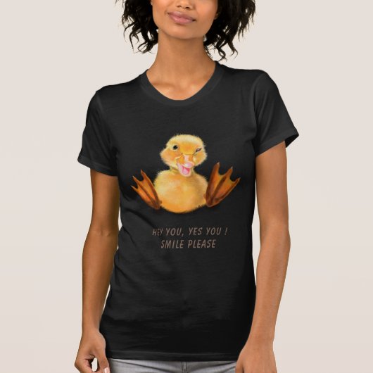 Funny T - Shirt mit Happy Duck - Benutzerdefiniert (Vorderseite)