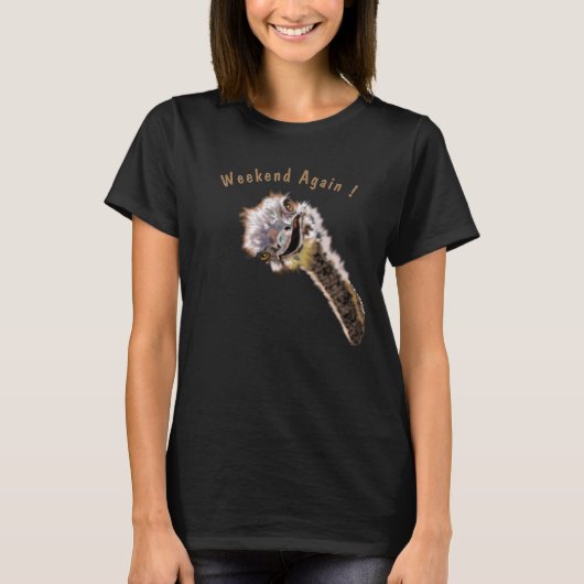 Funny T - Shirt mit Happy Ostrich - Custom Text (Vorderseite)