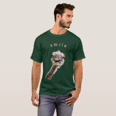 Funny T - Shirt mit Happy Ostrich - Custom Text (Vorne ganz)