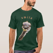 Funny T - Shirt mit Happy Ostrich - Custom Text (Vorderseite)